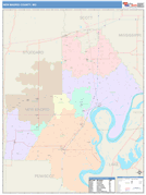 New Madrid County, MO Digital Map Color Cast Style